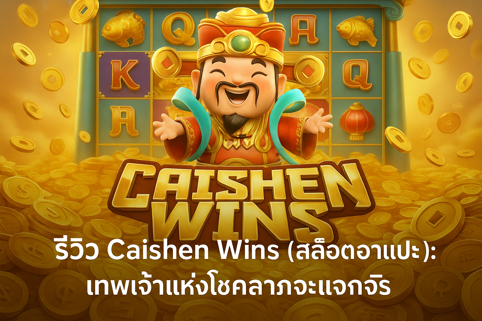 ภาพโปรโมทเกมสล็อต Caishen Wins หรือสล็อตอาแปะ