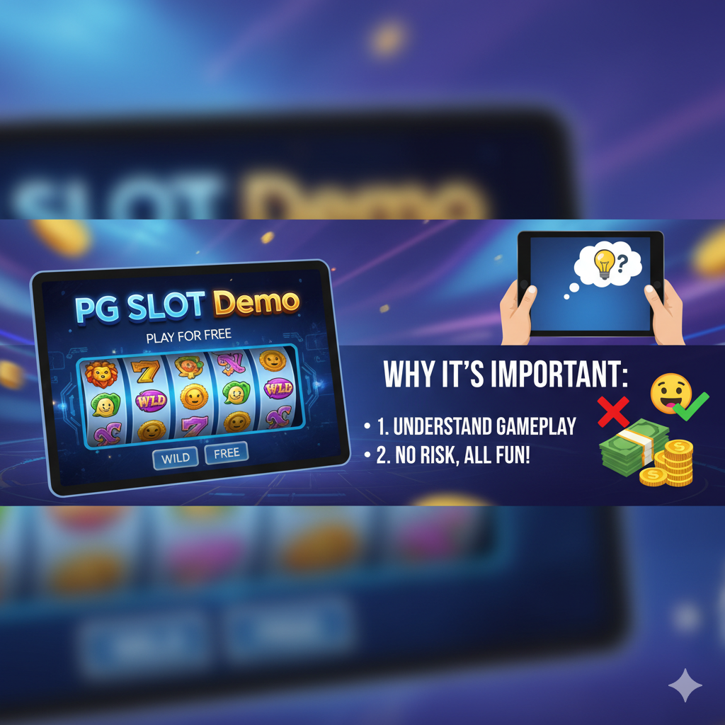 นักวางแผนกำลังวิเคราะห์เกมสล็อต PG SLOT Demo บนหน้าจอโฮโลแกรม