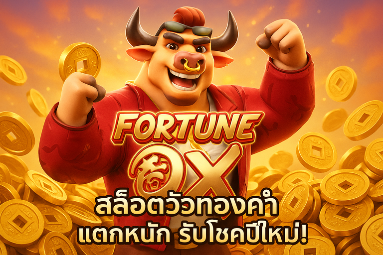 ภาพโปรโมทเกมสล็อต Fortune Ox หรือสล็อตวัวทองคำ