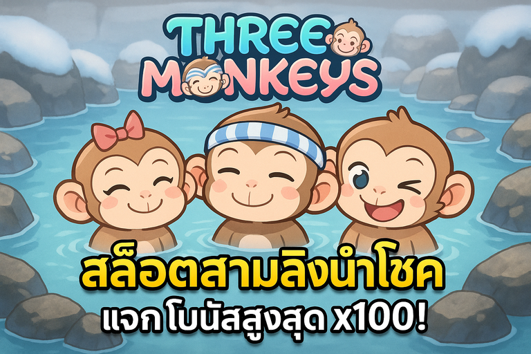 ภาพโปรโมทเกมสล็อต Three Monkeys